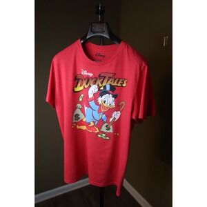 Disney Scrooge McDuck Shirt Men's Size XLarge Red DUCKTALES Graphic Short Sleeve